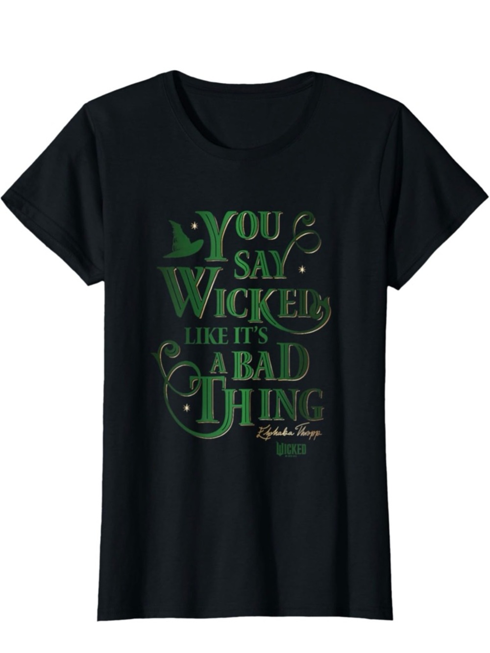 Port and Company Black Short Sleeve Tee with Green Graphic